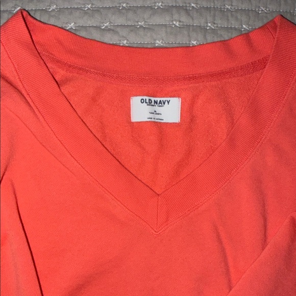 Old Navy Bright Coral V-Neck Pullover - Picture 3 of 6